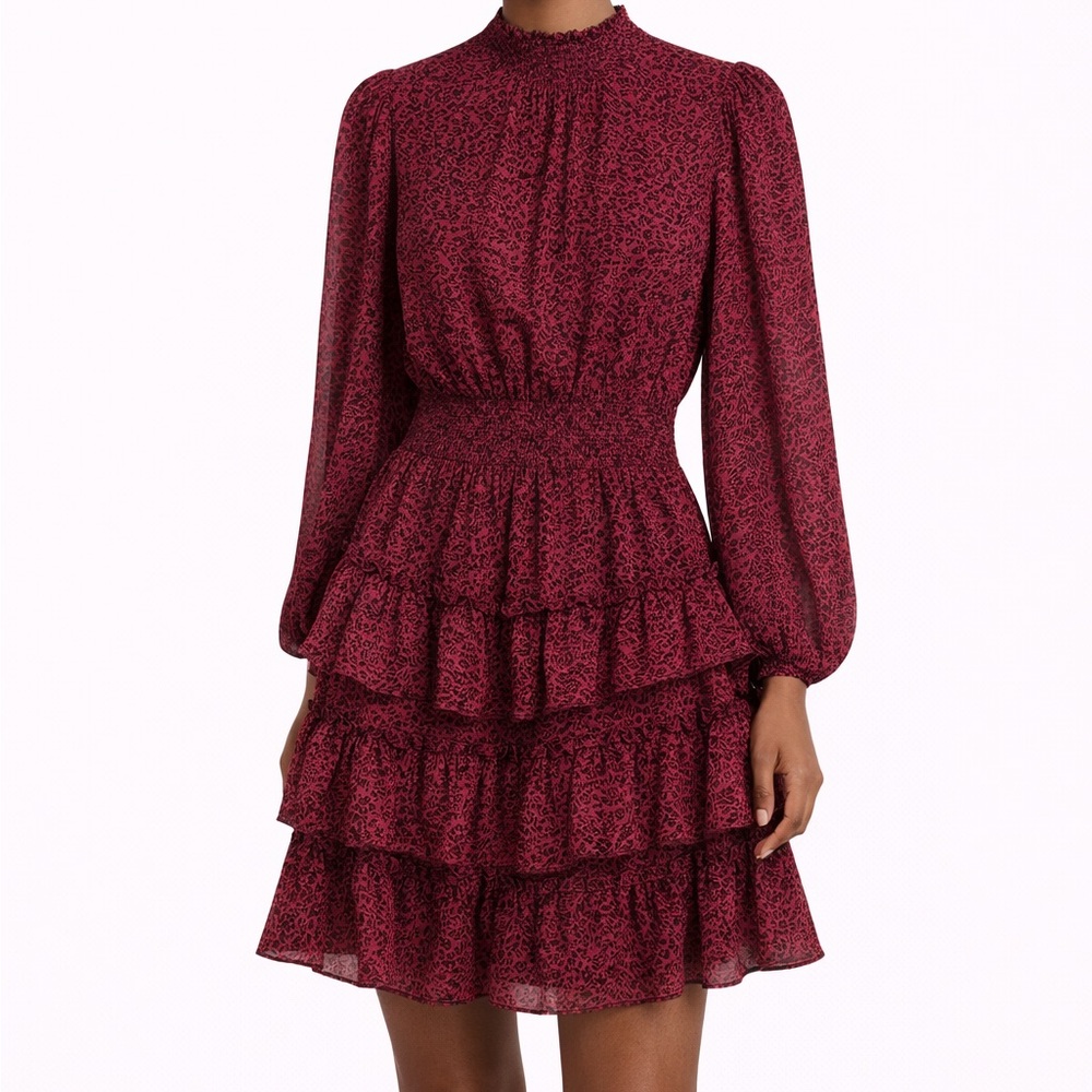 Sam and Jess Balloon Sleeve Long Sleve Fit and Flare Dress